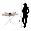 Ver imagem 4 de Conjunto de Mesa Tampo 75cm Laminado com 4 Cadeiras Ana Branco/Marrom