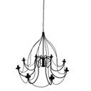 Ver imagem 5 de Lustre Luminária Ferro Teto Rústica Salão Decoração Pé Direiro 8 Braços