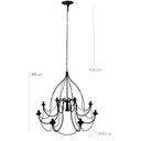 Ver imagem 2 de Lustre Luminária Ferro Teto Rústica Salão Decoração Pé Direiro 8 Braços