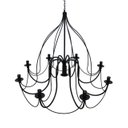 Ver imagem 6 de Lustre Luminária Ferro Teto Rústica Salão Decoração Pé Direiro 8 Braços