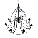 Ver imagem 4 de Lustre Luminária Ferro Teto Rústica Salão Decoração Pé Direiro 8 Braços