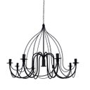 Ver imagem 3 de Lustre Luminária Ferro Teto Rústica Salão Decoração Pé Direiro 8 Braços