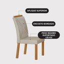 Ver imagem 2 de Conjunto Sala de Jantar Lara 1,20m Tampo Vidro Chumbo com 4 Cadeiras Clara Plus Cinamomo/Joli Palha