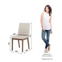 Ver imagem 3 de Conjunto Mesa de Jantar Vértice Redonda com Vidro e 6 Cadeiras Elena Henn - Nature/off White/linho