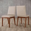 Ver imagem 7 de Conjunto Mesa de Jantar Vértice Redonda com Vidro e 6 Cadeiras Elena Henn - Nature/off White/linho