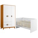 Ver imagem 1 de Berço Americano Soft Branco com Guarda Roupa Ipê Branco Cinamomo - Móveis Albatroz