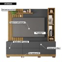Ver imagem 6 de Estante Home para Tv até 70 Polegadas Cinza Space Caemmun