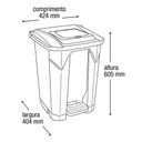 Ver imagem 5 de Lixeira 60l com Roda Pedal Tampa Click Branca