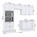 Ver imagem 3 de Cozinha Compacta Modulada 4 Peças 100% MDF com Torre Quente e Balcão sem Tampo Branca/Calcare Emily