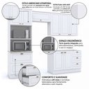 Ver imagem 5 de Cozinha Compacta Modulada 4 Peças 100% MDF com Torre Quente e Balcão sem Tampo Branca/Calcare Emily