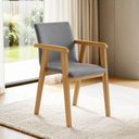 Ver imagem 2 de Kit 8 Cadeiras com Braço para Sala de Jantar com Pés Madeira Maciça Flora