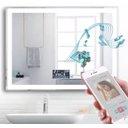 Ver imagem 1 de Espelho Led 3 Cores 100x50 Visor Inteligente Toca Musica Bluetooth Desembaçador Interativo
