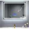 Espelho Led 3 Cores 100x50 Visor Inteligente Toca Musica Bluetooth Desembaçador Interativo - 2