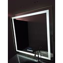 Ver imagem 7 de Espelho Led 3 Cores 100x50 Visor Inteligente Toca Musica Bluetooth Desembaçador Interativo