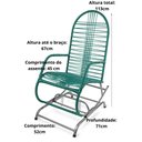 Ver imagem 5 de Cadeira de Balanço Poltrona do Papai de Fio Pvc Molas Varanda Jardim Area Lazer Alpendre Cor Verde