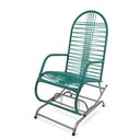 Ver imagem 1 de Cadeira de Balanço Poltrona do Papai de Fio Pvc Molas Varanda Jardim Area Lazer Alpendre Cor Verde