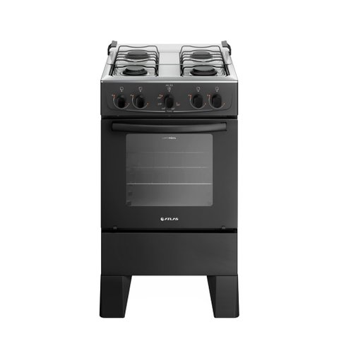 Fogão de Piso Atlas Milão 4 Bocas com Mesa Inox