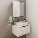 Ver imagem 6 de Conjunto 3 Peças para Banheiro Bn3630x46x48 Marmore Branco Tecno Mobili Marmore Branco