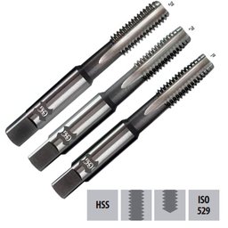 Jogo de Macho Manual Hss - M 27,0 X 3,0 - 010-a - Iso 529 Perfil Completo - 3 Peças - Osg - 1