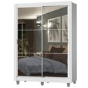 Ver imagem 2 de Guarda-Roupa Solteiro Madesa Dallas 2 Portas de Correr de Espelho 2 Gavetas com Pés Branco Cor:Branc