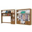 Ver imagem 2 de Guarda-roupa Casal Modulado Eleganza 11 Portas 6 Gavetas com Espelho Cinamomo - Pnr Móveis