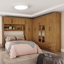 Ver imagem 1 de Guarda-roupa Casal Modulado Eleganza 11 Portas 6 Gavetas com Espelho Cinamomo - Pnr Móveis