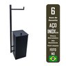 Cesto de Lixo com Papeleira Preto Inox - 3
