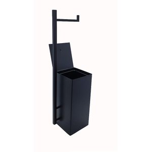 Cesto de Lixo com Papeleira Preto Inox