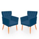 Ver imagem 1 de Kit Poltrona Capitonê Clássica Confortável para Sala e Quarto Ana Suede