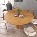 Ver imagem 3 de Mesa de Jantar Redonda 160cm Scandi 9 Lugares Lamina Natural de Madeira Mel