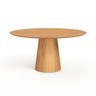 Mesa de Jantar Redonda 160cm Scandi 9 Lugares Lamina Natural de Madeira Mel - 1