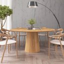Ver imagem 2 de Mesa de Jantar Redonda 160cm Scandi 9 Lugares Lamina Natural de Madeira Mel