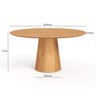 Mesa de Jantar Redonda 160cm Scandi 9 Lugares Lamina Natural de Madeira Mel - 6