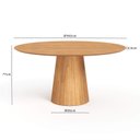 Ver imagem 6 de Mesa de Jantar Redonda 160cm Scandi 9 Lugares Lamina Natural de Madeira Mel