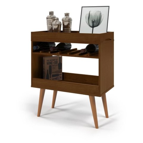 Aparador Café Drink com Portas Pés em Madeira Pinus Ofertamo Canela