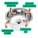Ver imagem 3 de Alto Brilho Cuba Inox p/ Salas Estética e Podologia (30x15)