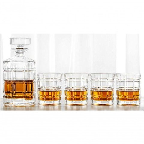 Decanter para Whisky e Copos 800ml (cada) Carreaux Kenya