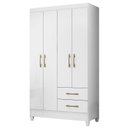 Ver imagem 2 de Guarda Roupa Solteiro Chile e Cômoda Ms913 Branco Brilho – Moval