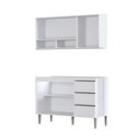 Ver imagem 4 de Balcão de Pia 1,20 com Tampo + Aéreo Athena Branco - Megasul