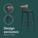 Ver imagem 4 de Kit 3 Banquetas Alta para Cozinha Junco Degradê Bancada Bistrô Balcão Ilhas Área Gourmet Piscina