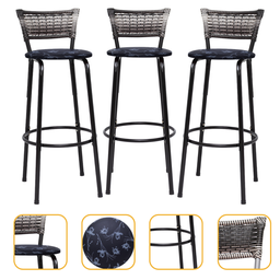 Kit 3 Banquetas Alta para Cozinha Junco Degradê Bancada Bistrô Balcão Ilhas Área Gourmet Piscina - 1