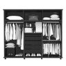 Guarda Roupa Casal com Espelho Interno 6 Portas 5 Gavetas Cumaru  - 2