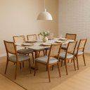 Ver imagem 1 de Sala de Jantar Madeira Vidro 8 Cad 2,20x1,10m Altiva Solare