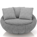Ver imagem 3 de Kit 02 Poltronas Giratórias para Sala de Estar Kira M03 Bouclê Cinza - Lyam Decor