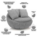 Ver imagem 4 de Kit 02 Poltronas Giratórias para Sala de Estar Kira M03 Bouclê Cinza - Lyam Decor