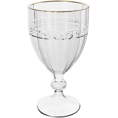 Taça Cristal 330ml Fio de Ouro Imperial Lyor Avulsa Servir Sucos Água Drinks Mesa Posta
