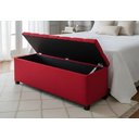 Ver imagem 2 de Puf Baú Recamier Estofado Casal Cor Vermelho 140x40x45cm Tecido em Veludo Suede Liso - Alta Qualidad