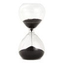 Ver imagem 1 de Ampulheta Decorativa em Vidro Areia Preta 5 Minutos 10cm 18739g Mart