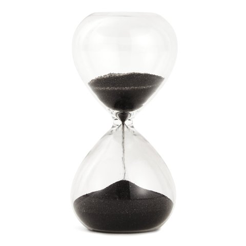 Ampulheta Decorativa em Vidro Areia Preta 5 Minutos 10cm 18739g Mart