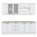 Ver imagem 2 de Cozinha Compacta Modulada 7 Peças com Aéreo de Vidro Emily Branco